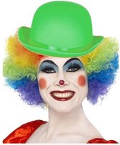 Ensemble de costume de Clown perruque colorée avec chapeau melon vert - Costumes et accessoires de clowns de carnaval
