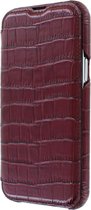 iPhone 13 Pro Bookcase hoesje - Graffi - Croco Bordeaux (Croco) - Leer