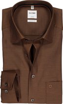 OLYMP Luxor comfort fit overhemd - caramel structuur (contrast) - Strijkvrij - Boordmaat: 41