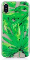 Apple iPhone X/10 Hoesje - Mobigear - Design Serie - TPU Backcover - Green Leaf - Hoesje Geschikt Voor Apple iPhone X/10