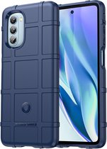 Rugged Shield TPU Back Cover - Motorola Moto G51 Hoesje - Blauw