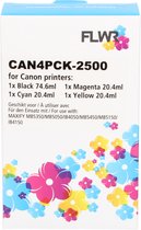 FLWR - Inktcartridges / PGI-2500XL / Multipack Zwart & Kleur - Geschikt voor Canon