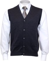 OLYMP modern fit mouwloos vest wol - V-hals - antraciet -  Maat: L