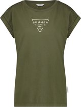 Penn & Ink Dames T-Shirt Khaki maat L