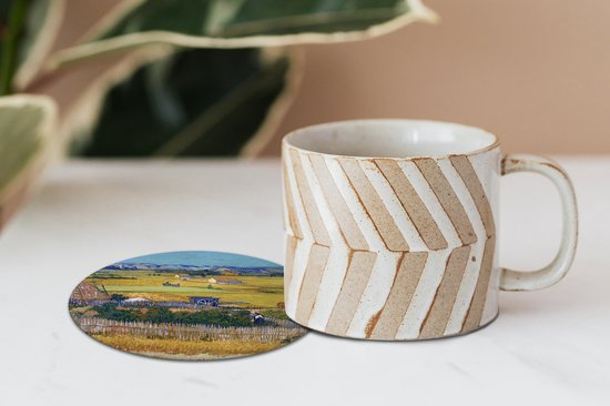 Sous-verres - Ronds - La Récolte - Peinture de Vincent van Gogh - 10x10 cm - 6 pièces