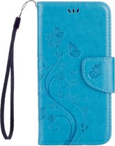 Mobigear Flowers Bookcase Hoesje - Geschikt voor Samsung Galaxy A5 (2017) - Gsm case - Turquoise