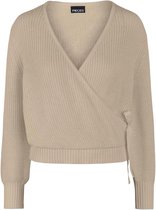 Pieces Trui Pcolivia Ls Wrap Knit Bc 17120132 White Pepper Dames Maat - M