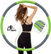 MJ Sports Premium Hoelahoep - Hula Hoop - Sport Hoepel - Weight Hoop - Gewicht Verstelbaar - Fitness - Groen/Grijs