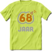 68 Jaar Feest T-Shirt | Goud - Zilver | Grappig Verjaardag Cadeau Shirt | Dames - Heren - Unisex | Tshirt Kleding Kado | - Groen - L