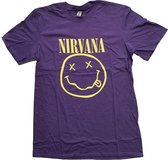 Nirvana Heren Tshirt -XL- Yellow Smiley Paars