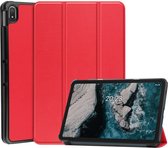 Tablet Hoes geschikt voor de Nokia T20 | Book Case met Standaard | Kunstlederen Beschermhoes | Tri-fold | Rood