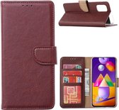 LuxeBass Hoesje geschikt voor Samsung Galaxy A32 - Bookcase Wijnrood - portemonnee hoesje - telefoonhoes - gsm hoes - telefoonhoesjes