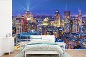 Papier peint vinyle - Skyline pendant la nuit d'été à Montréal, Montréal, largeur 330 cm x hauteur 220 cm - Tirage photo sur papier peint (disponible en 7 tailles)