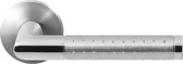 GPF1055.00 Haka deurkruk op ronde rozet RVS, 50x8mm
