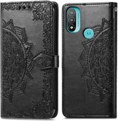 iMoshion Mandala Booktype Motorola Moto E20 hoesje - Zwart