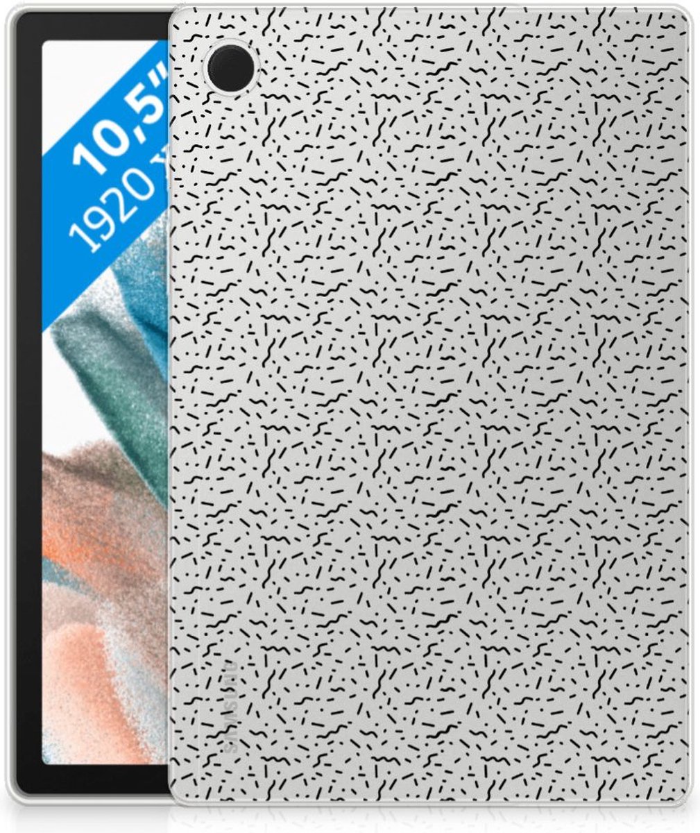 Hoesje Samsung Galaxy Tab A8 2021 Back Cover Stripes Dots met transparant zijkanten