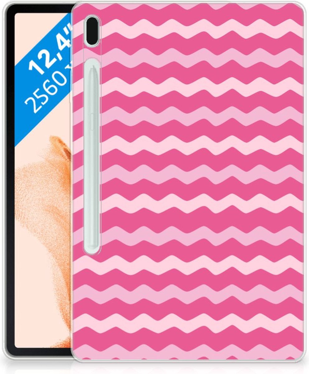 Samsung Galaxy Tab S7FE Hippe Hoes Waves Pink
