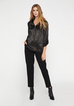 LOLALIZA Satijnen blouse - Zwart - Maat 42