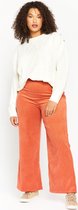LOLALIZA Corduroy broek met wijde pijpen - Roest - Maat 42