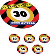 Sous-verres pour verres - Ronds - Fête - Anniversaire - 30 ans - 10x10 cm - Sous-verres en verre - 6 pièces