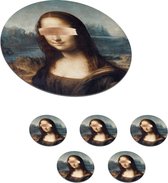 Schrijf op achter salaris Onderzetters voor glazen - Rond - Mona Lisa - Leonardo da Vinci - Kunst -  10x10 cm -... | bol.com