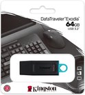 Verpakking van de Kingston DataTraveler Exodia 64GB USB 3.2 stick met toetsenbord en muis.