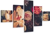 Schilderij - Vintage bloemen IV, 5luik, premium print