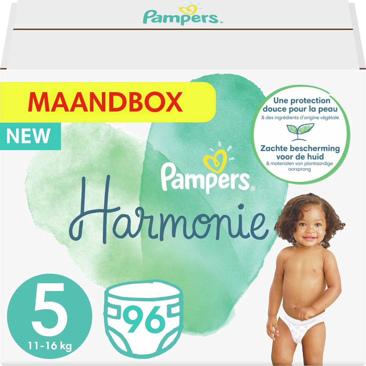 Pampers Harmonie Pure Luiers - Maat 5 - Maandbox - 96 luiers