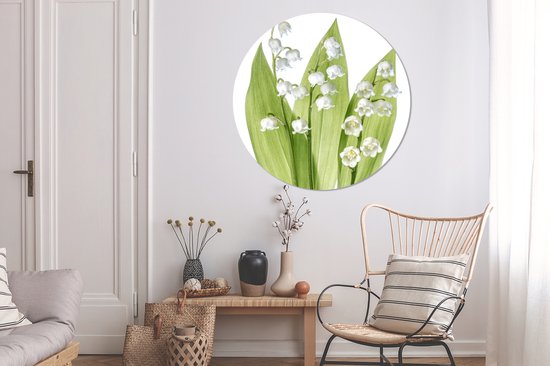 Wall Circle - Wall Circle Indoor - Une des fleurs blanches du Muguet - ⌀ 120 cm - Décoration murale - Peintures Ronds XXL