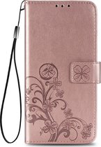 Samsung Galaxy Xcover Pro Hoesje - Mobigear - Clover Serie - Kunstlederen Bookcase - Roségoud - Hoesje Geschikt Voor Samsung Galaxy Xcover Pro