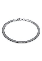 KUZZOI Heren Armbanden Dames platte Elegante Slangenketting Visgraat Trend in 925 Sterling Zilver