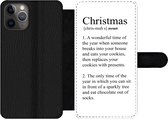 Bookcase Geschikt voor iPhone 11 Pro telefoonhoesje - Christmas definitie - Kerst - Spreuken - Quotes - Woordenboek - Met vakjes - Wallet case met magneetsluiting