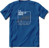 F-15 Vliegtuig T-Shirt | Unisex leger Kleding | Dames - Heren Straaljager shirt | Army F16 | Grappig bouwpakket Cadeau | - Donker Blauw - XXL