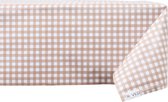 Raved Tafelzeil Boerenbont Ruit Beige  140 cm x  210 cm - PVC - Afwasbaar