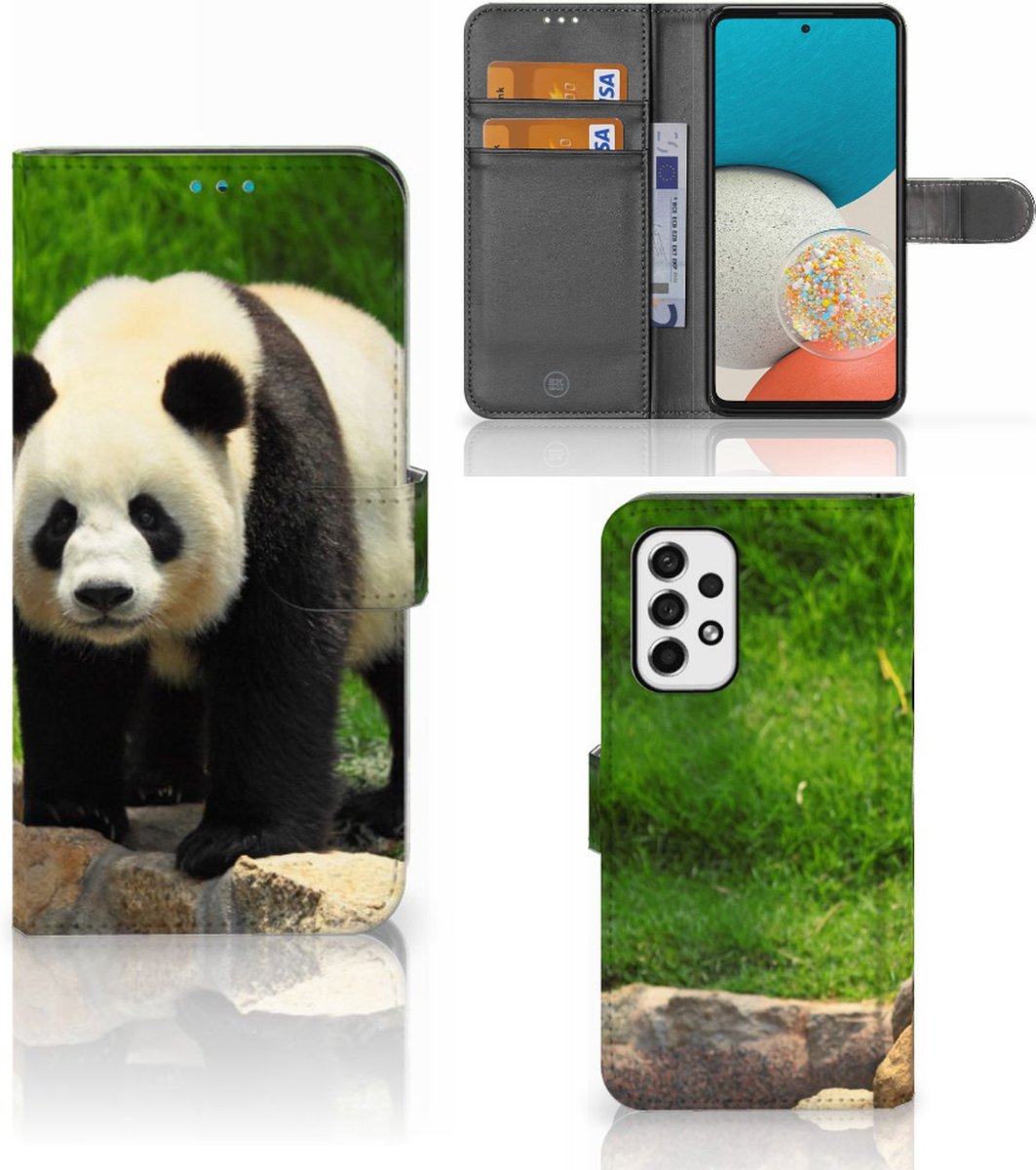 Samsung Galaxy A53 Telefoonhoesje met Pasjes Panda