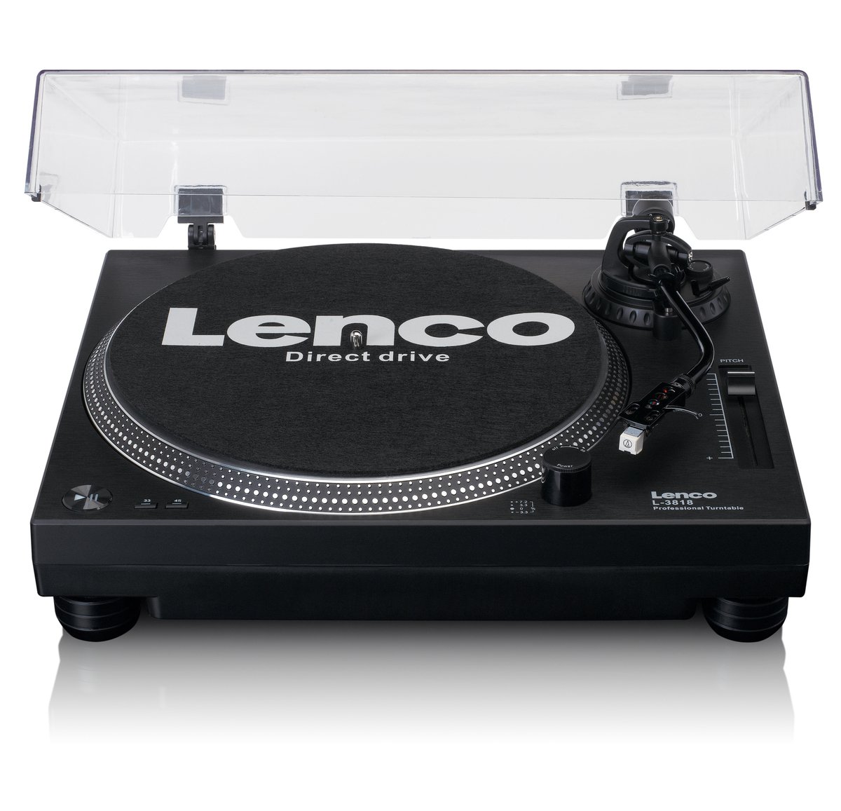 Lenco - L-3818BK - Platenspeler met USB - Stereo - Stofkap - Zwart
