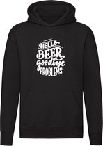 Hello beer, goodbye problems | Unisex | Trui | Sweater | Hoodie | Capuchon | Zwart | Hallo bier, tot ziens problemen | Borrel | Feest | Carnaval | Oktoberfeest | Quote | Spreuken