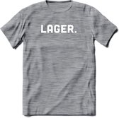 Lager Bier T-Shirt | Unisex Kleding | Dames - Heren Feest shirt | Drank | Grappig Verjaardag Cadeau tekst | - Donker Grijs - Gemaleerd - S