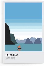 Walljar - Ha Long Bay Vietnam - Muurdecoratie - Poster