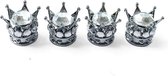 Zilveren Diamant Kroon Ventieldopjes - Metaal (set)