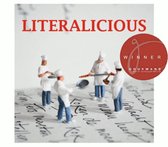 Boekcover 'Literalicious' met kleine koksfiguren en een rode cirkel met 'winner'.