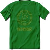 Bitcoin Chip - Crypto T-Shirt Kleding Cadeau | Dames / Heren / Unisex | Bitcoin / Ethereum shirt | Grappig Verjaardag kado | BTC Tshirt Met Print | - Donker Groen - M