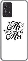 Geschikt voor Samsung Galaxy A53 5G hoesje - Spreuken - 'Mr & Mrs' - Hart - Quotes - Siliconen Telefoonhoesje