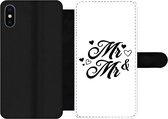 Bookcase Geschikt voor iPhone XS Max telefoonhoesje - Quotes - Hart - 'Mr & Mr' - Spreuken - Met vakjes - Wallet case met magneetsluiting