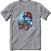 Mining Wolf - Crypto T-Shirt Kleding Cadeau | Dames / Heren / Unisex | Bitcoin / Ethereum shirt | Grappig Verjaardag kado | Tshirt Met Print  Prijs - Donker Grijs - Gemaleerd - XL