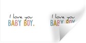Stickers muraux - Citations - Arc-en-ciel - Garçon - Je t'aime Bébé garçon - Fils - Proverbes - 120x60 cm - Feuille adhésive