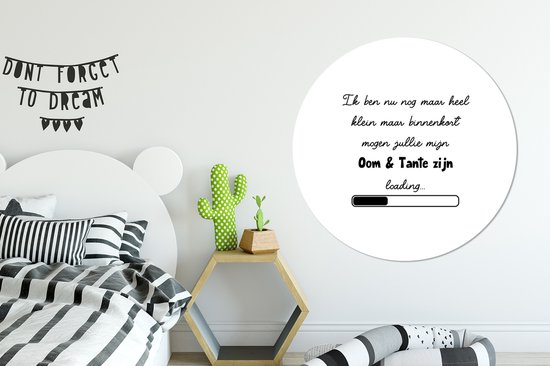 Cercle Mural - Cercle Mural - Annonce Grossesse - Bébé en route - Oncle et Tante - Aluminium - Dibond - ⌀ 140 cm - Intérieur et Extérieur