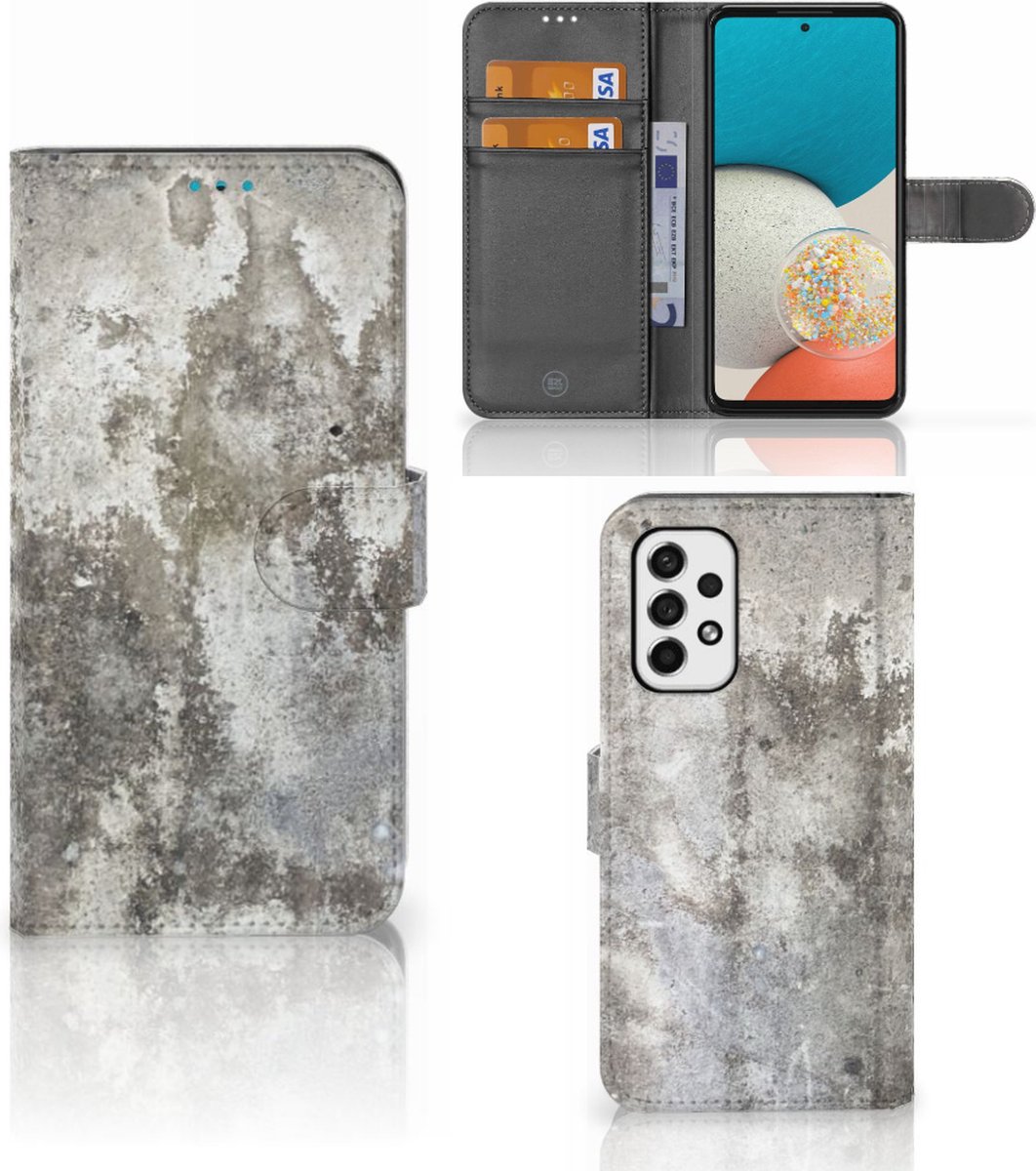 Book Case voor Samsung Galaxy A53 Bookcase Beton Print