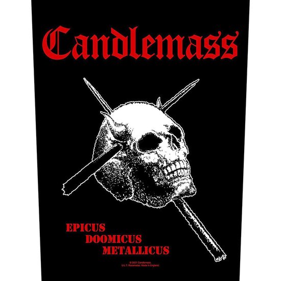 Écusson arrière Candlemass Epicus Doamicus Metallicus Zwart