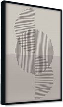 Akoestische panelen - Geluidsisolatie - Akoestische wandpanelen - Akoestisch schilderij AcousticPro® - paneel met grafisch element - Design 13 - basic - 100x70 - Wit- Wanddecoratie
